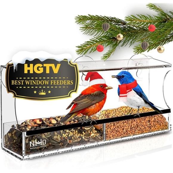 Window Bird Feeder with Strong Suction CupsClear Window BirdFeeders for Outside
